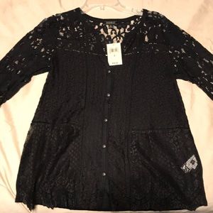 Black lace blouse